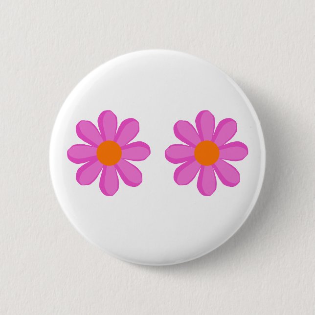 Flower Power cute  Button (Front)