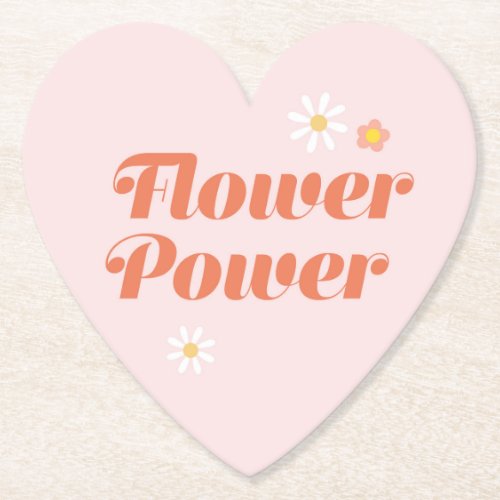 Flower Power Daisy 60s Hippie party Coaster