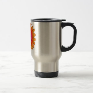 flower power daisy orange travel mug