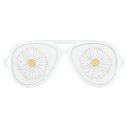 Flower Power Daisy Petals Garden Party Favor Aviator Sunglasses