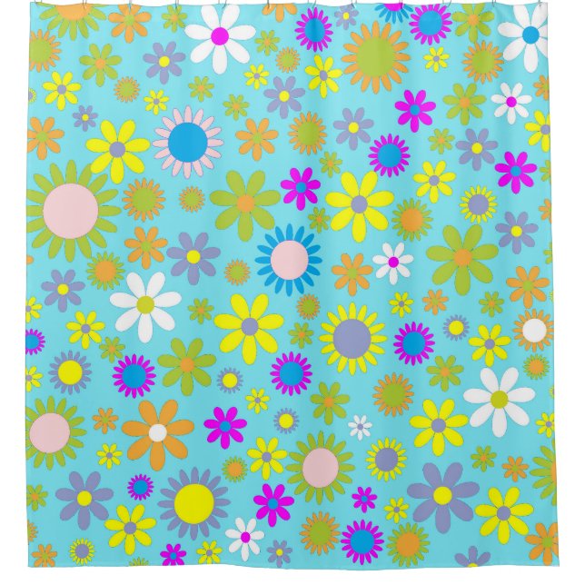 Flower Power Designer Shower Curtains - Gifts (Front)