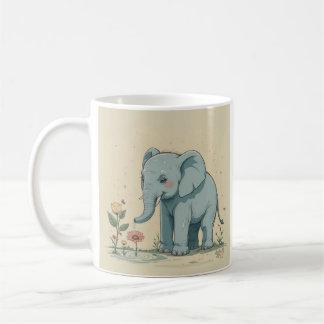 Flower Power Elephant: Nature’s Gardener Coffee Mug
