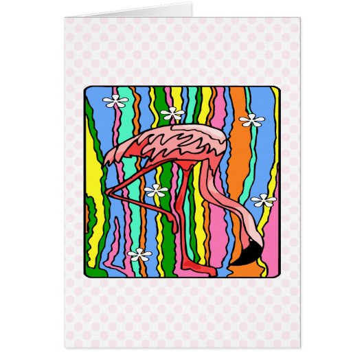Flower-Power Flamingo Cards (Front)