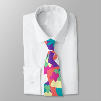 Flower Power Flora Fun Bold 70s Retro Neck Tie