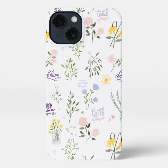 Flower Power Floral iPhone 13 case (Back)