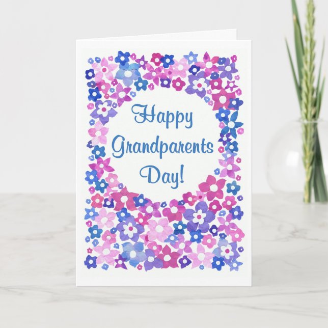 'Flower Power' Grandparents Day Greeting Card (Front)