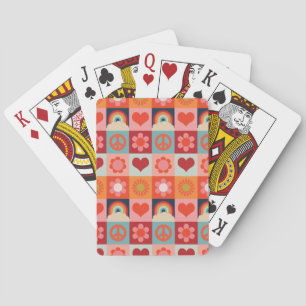 Flower Power Grid Pattern Poker Cards