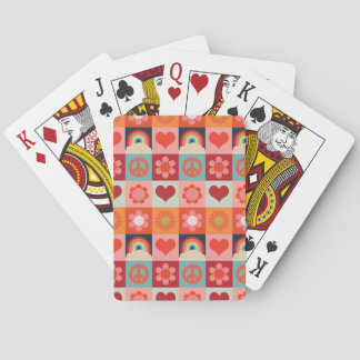Flower Power Grid Pattern Poker Cards