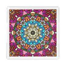 Flower Power Groovy Garden Acrylic Tray