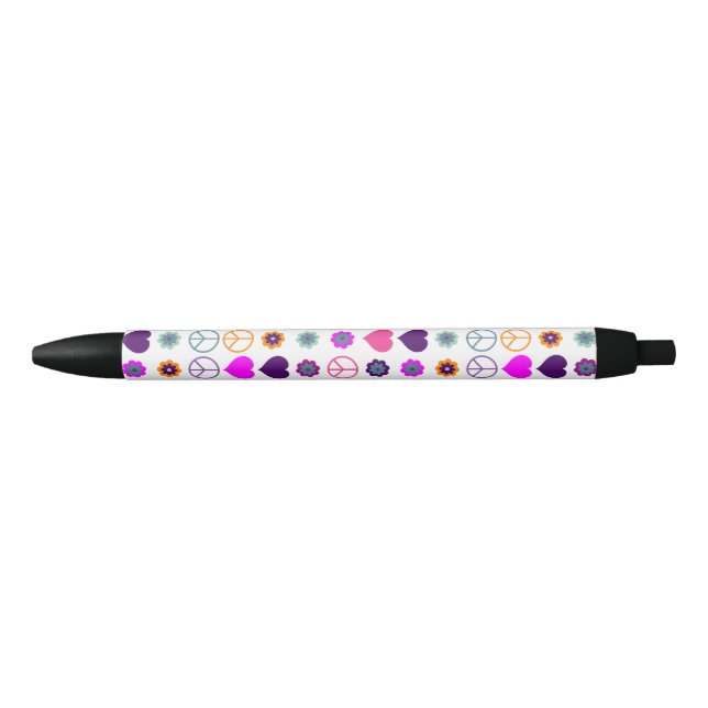 Flower Power Heart Peace Pattern + your backgr. Pen (Front)