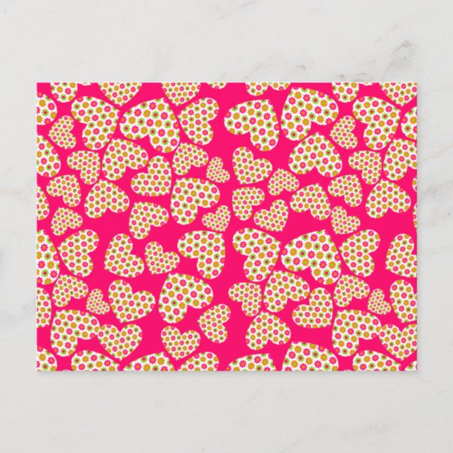 Flower Power Hearts Postcard (Front)