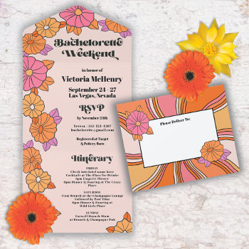 Flower Power Hippie Bachelorette Weekend All In One Invitation by McBooboo at Zazzle