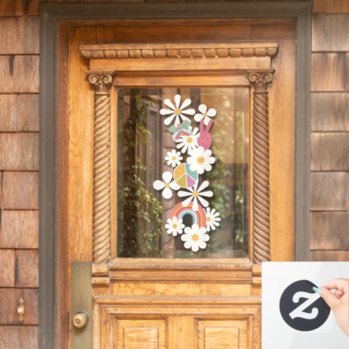 Flower Power Hippie Peace Sign Window Decal