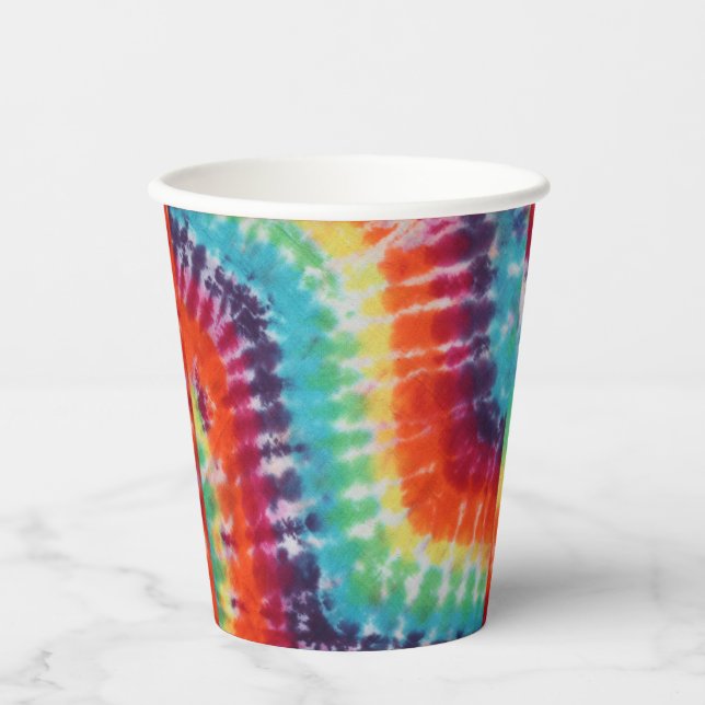 Flower Power Hippie Tie Dye  Paper Plates Napkins Paper Cups (Front)