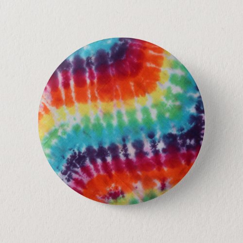Flower Power Hippie Tie Dye Rainbow   Button