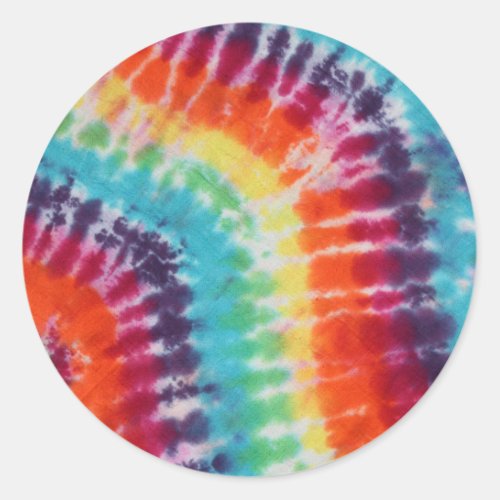 Flower Power Hippie Tie Dye Rainbow  Classic Round Sticker