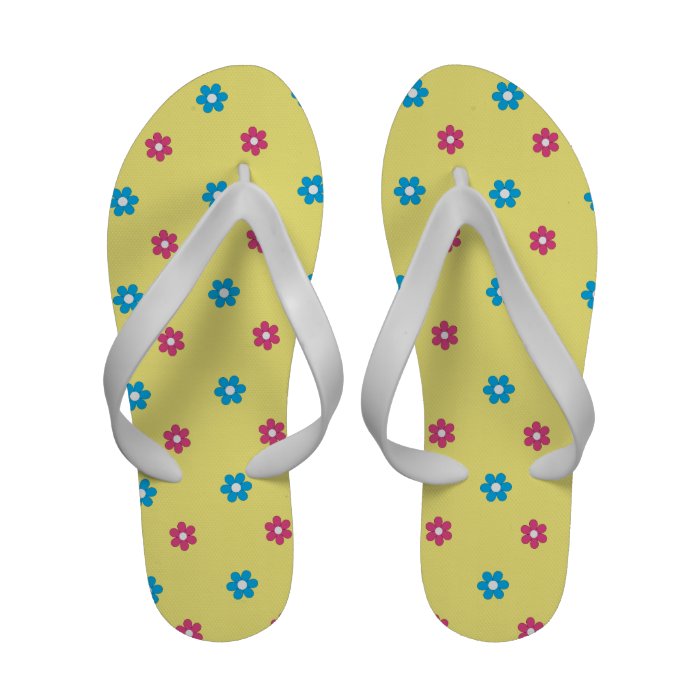 Flower Power Hippy Design Flip Flop Sandals
