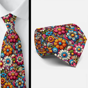 Flower Power Hippy Neck Tie