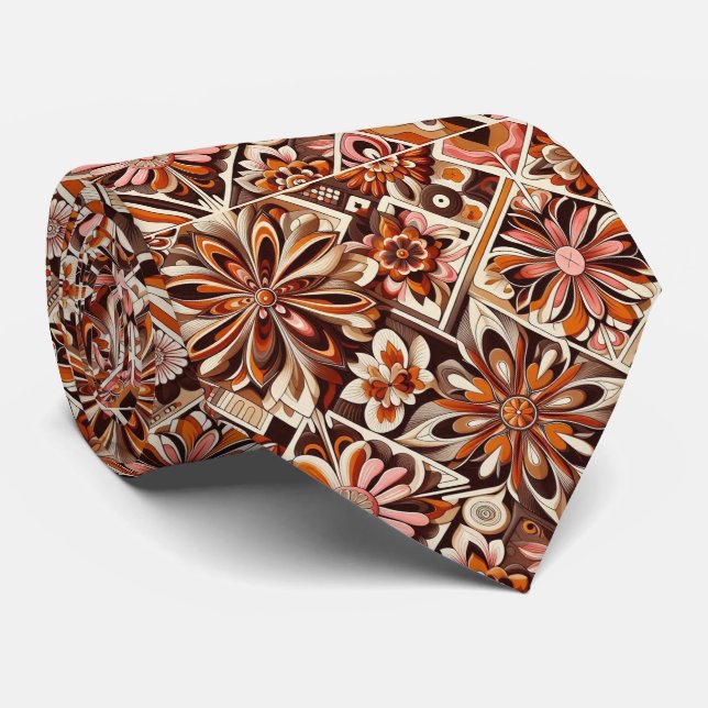 Flower Power Hippy Neck Tie (Rolled)