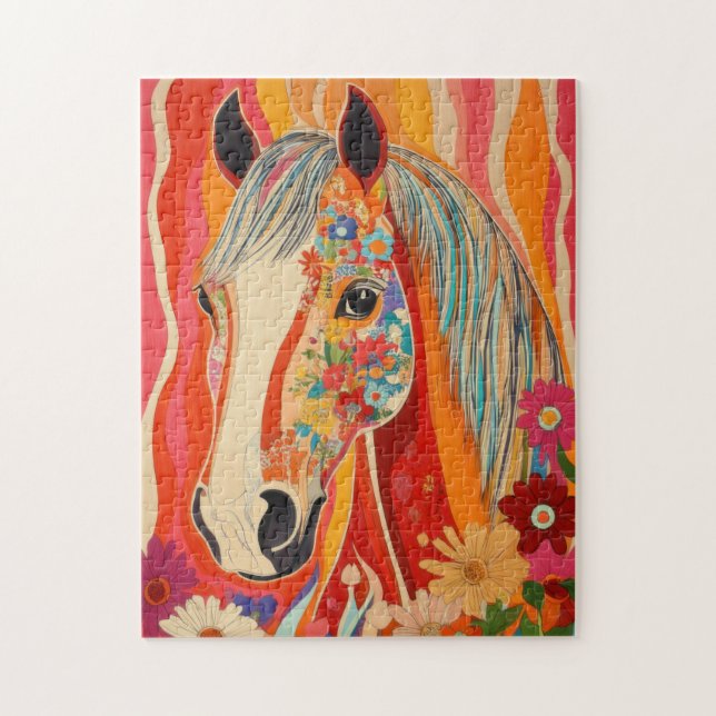 Flower Power Horse Jigsaw Puzzle (Vertical)
