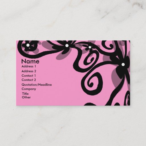 Customizable Flower Power In Black Business Card