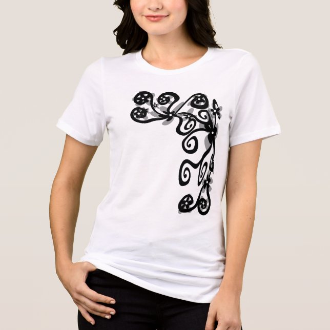 Flower Power in Black Tri-Blend Shirt (Front)