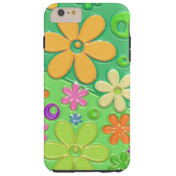 Flower Power In Green Tough Iphone 6 Plus Case by StuffOrSomething at Zazzle