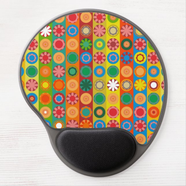 Flower Power in Rows Gel Mouse Pad (Front)