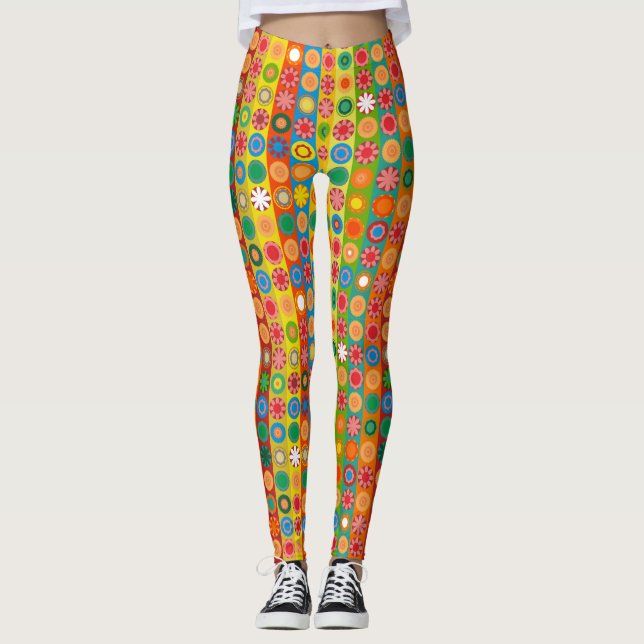 Flower Power in Rows Leggings (Front)