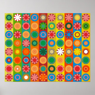 Flower Power in Rows Poster