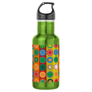 Flower Power in Rows Stainless Steel Water Bottle