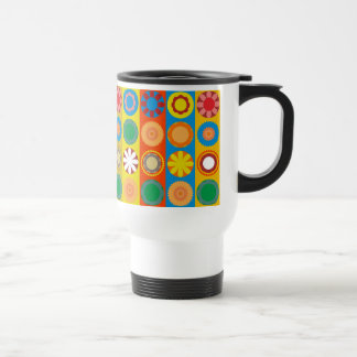 Flower Power in Rows Travel Mug