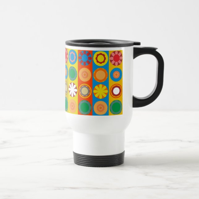 Flower Power in Rows Travel Mug (Right)