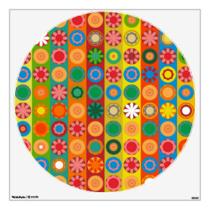 Flower Power in Rows Wall Decal