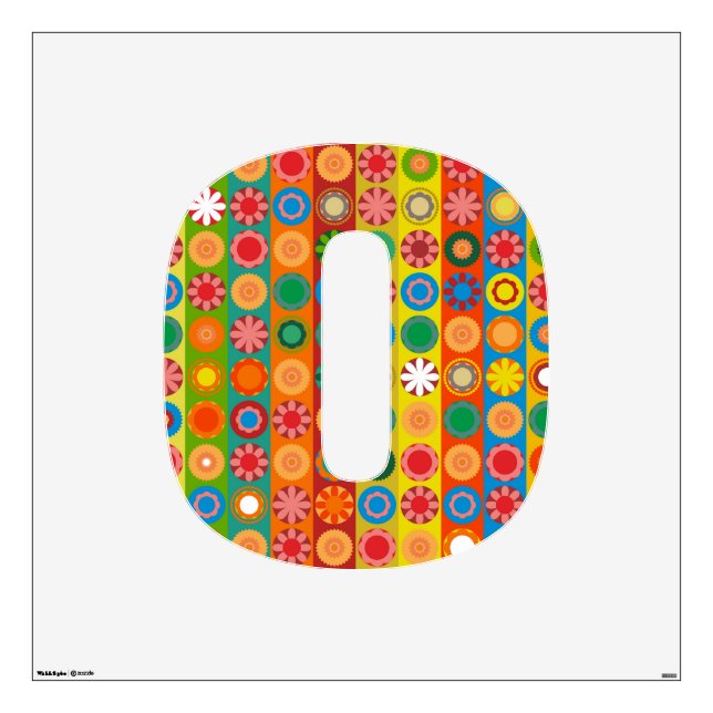 Flower Power in Rows Wall Sticker (Front)