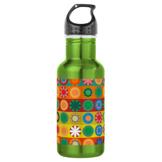 Flower Power in Rows Water Bottle
