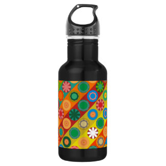 Flower Power in Rows Water Bottle