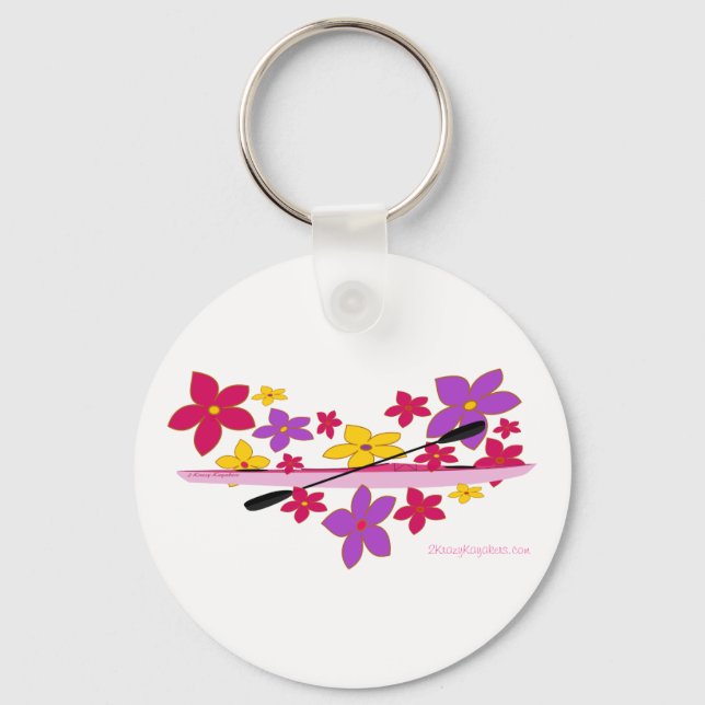 Flower Power Kayak Keychain (Front)