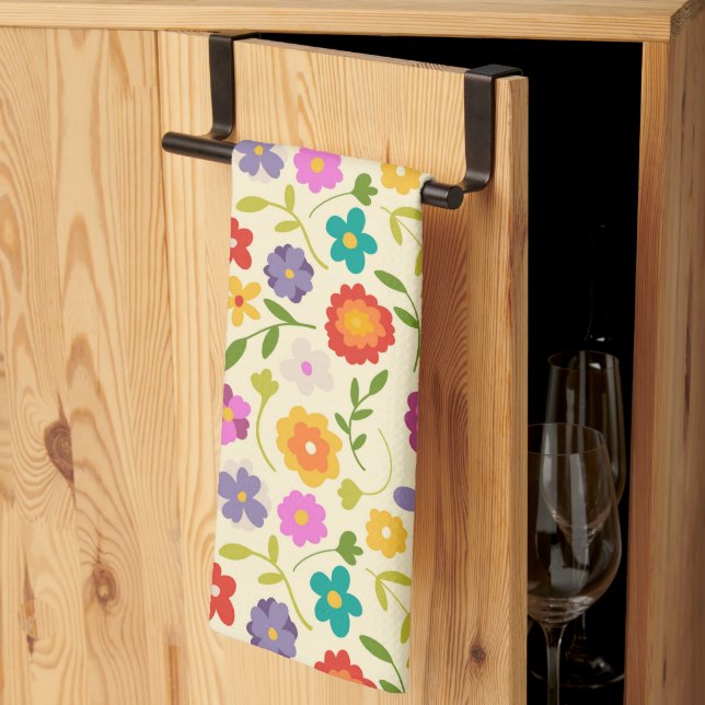 Flower power kitchen towel (Thirds Fold)