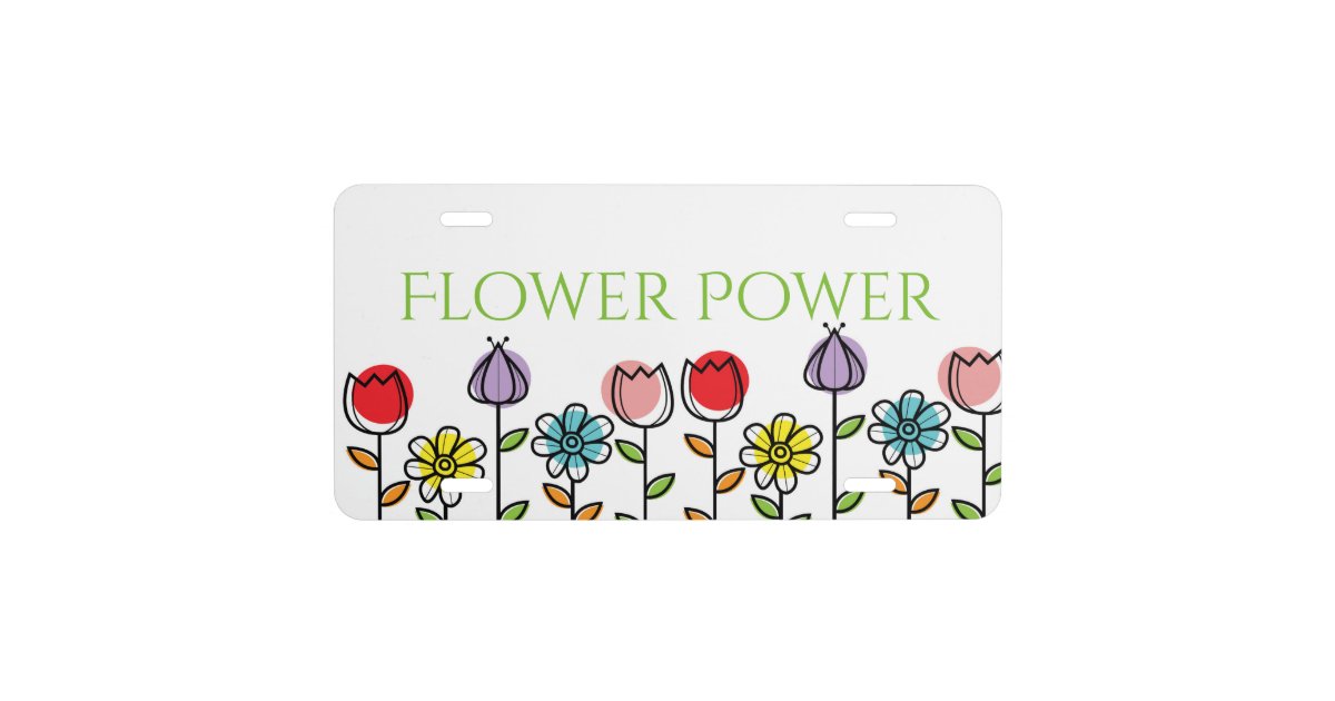 Flower Power License Plate Zazzle