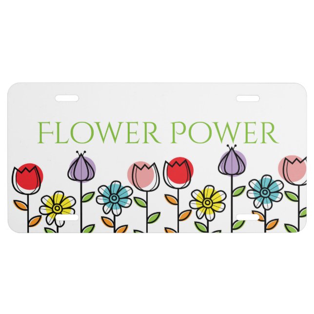 Flower Power License Plate (Front)