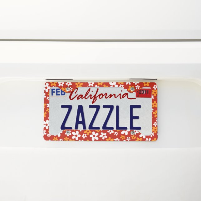 Flower Power License Plate Frame (On Car)