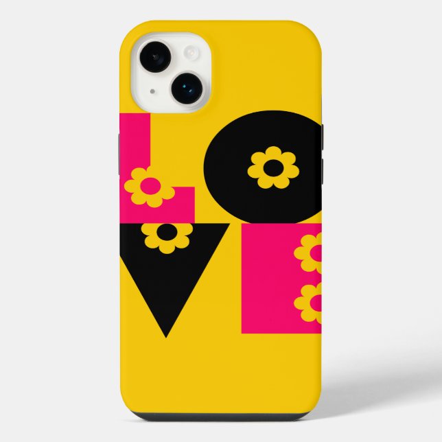 Flower Power Love Squared Iphone Case (Back)