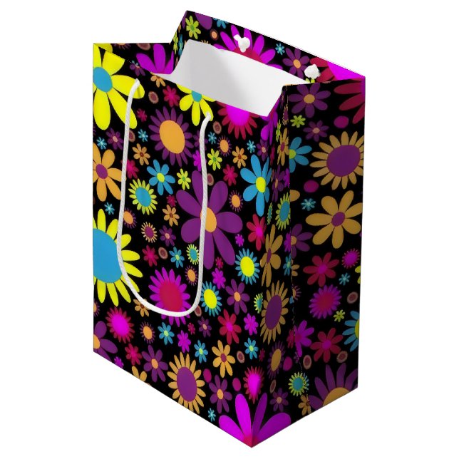 Flower Power Medium Gift Bag (Front Angled)