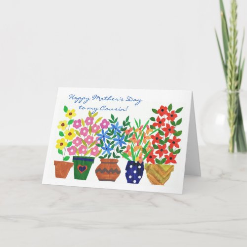 Flower Power Mothers Day Card for a Cousin
