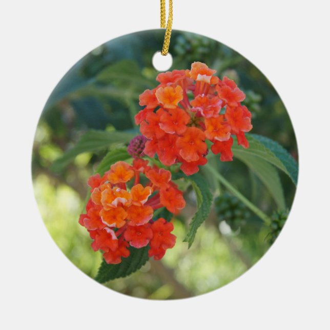 Flower Power & Nature Ornament - Red Lantanas (Front)
