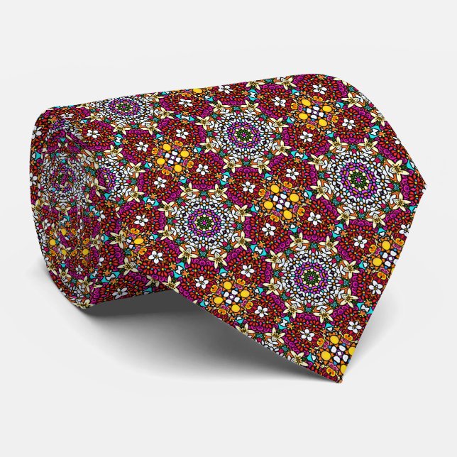 Flower Power Neck Tie (Rolled)