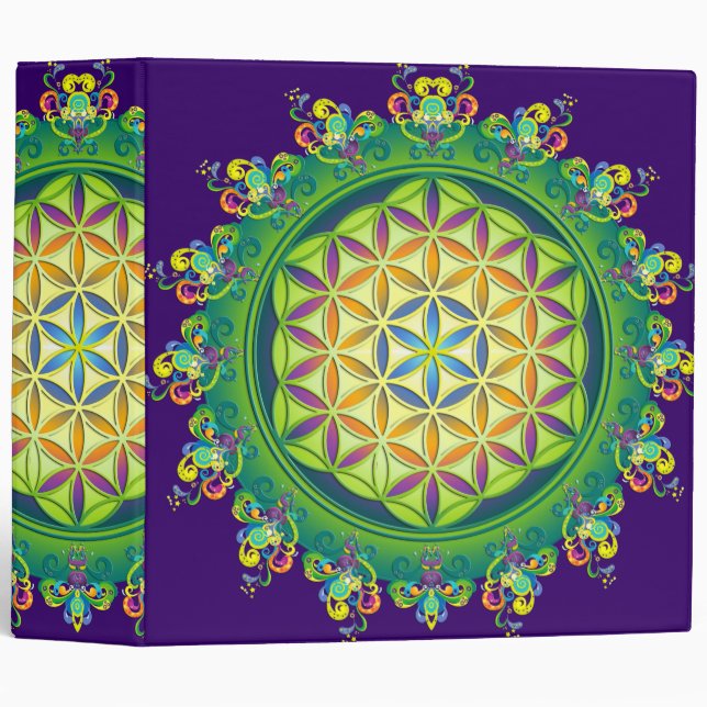 Flower Power of Life / Blume des Lebens 3 Ring Binder (Front/Spine)