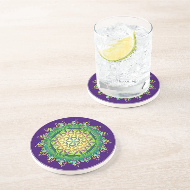 Flower Power of Life / Blume des Lebens Coaster (Side)
