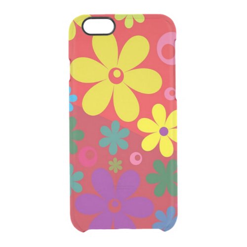 Flower Power on Red Clear iPhone 66S Case